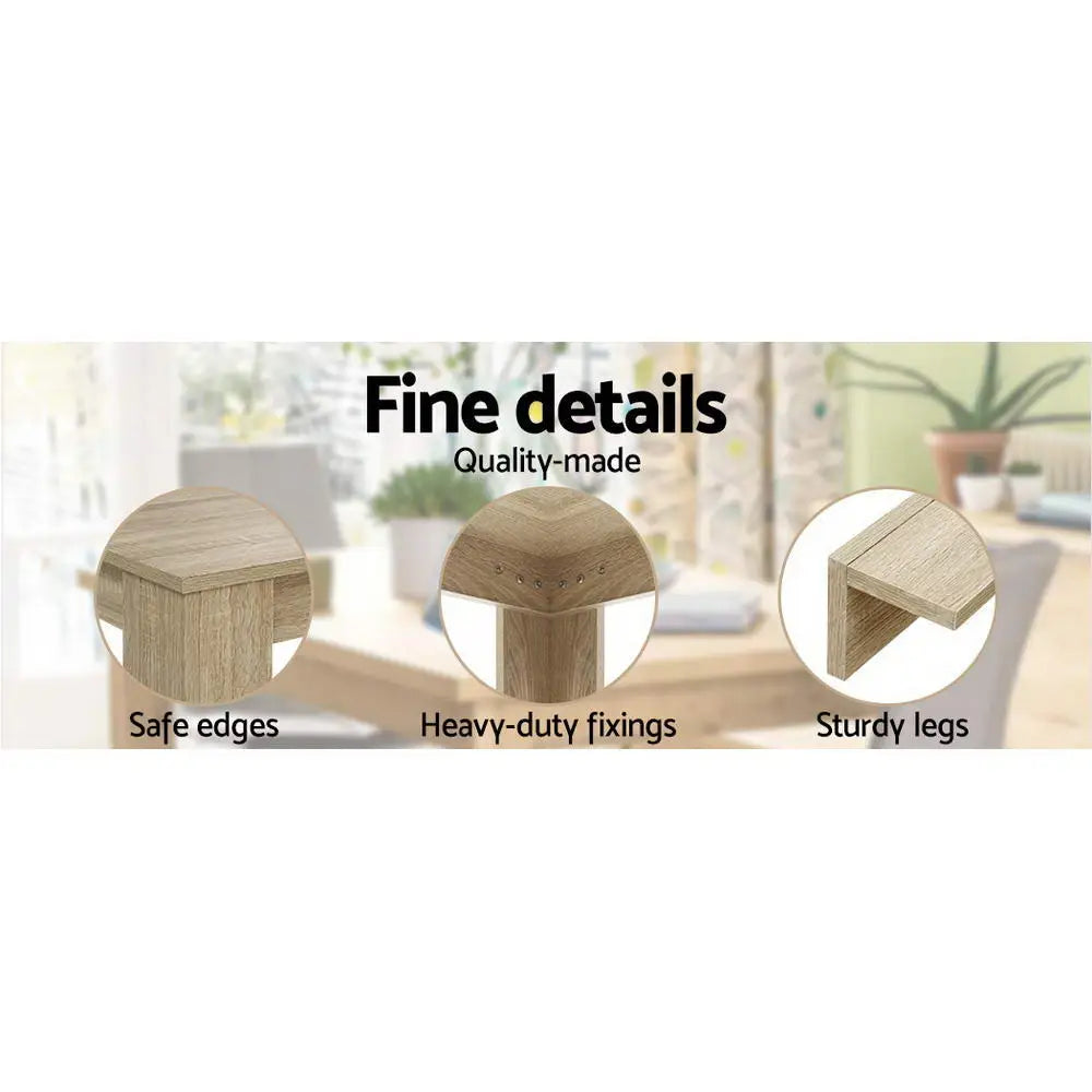 Artiss Dining Table Rectangular 4 Seater 120CM Oak Natu - Furniture > Dining