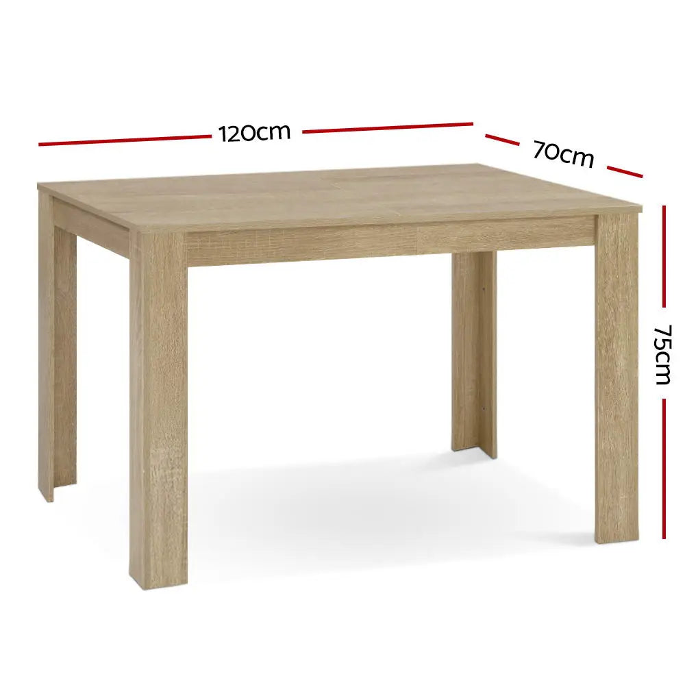 Artiss Dining Table Rectangular 4 Seater 120CM Oak Natu - Furniture > Dining