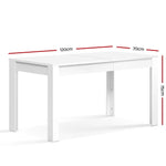 Artiss Dining Table Rectangular 4 Seater 120CM White Natu - Furniture > Dining