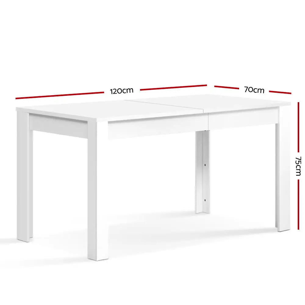 Artiss Dining Table Rectangular 4 Seater 120CM White Natu - Furniture > Dining
