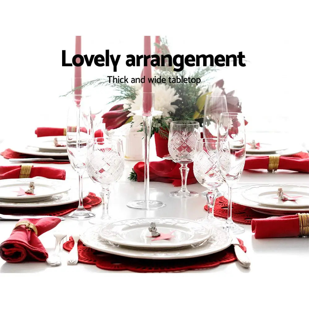 Artiss Dining Table Rectangular 4 Seater 120CM White Natu - Furniture > Dining