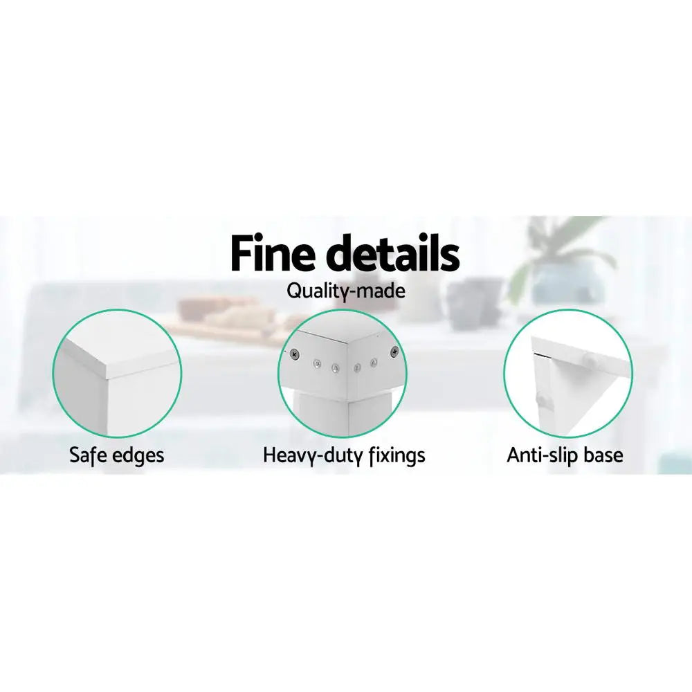 Artiss Dining Table Rectangular 4 Seater 120CM White Natu - Furniture > Dining