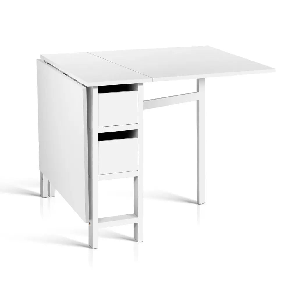 Artiss Dining Table Rectangular Extendable White - Furniture > Dining