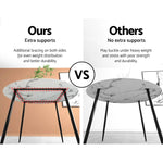 Artiss Dining Table Round Marble Effect 110CM - Furniture > Dining