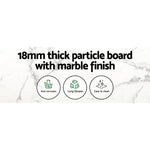 Artiss Dining Table Round Marble Effect 110CM - Furniture > Dining