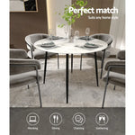 Artiss Dining Table Round Marble Effect 110CM - Furniture > Dining