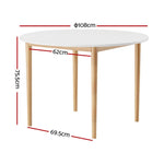 Artiss Dining Table Round White 108CM Diameter Demi - Furniture > Dining