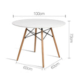 Artiss Dining Table Round White 4 Seater 100CM - Furniture > Dining