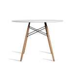 Artiss Dining Table Round White 4 Seater 100CM - Furniture > Dining