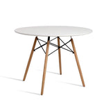 Artiss Dining Table Round White 4 Seater 100CM - Furniture > Dining