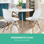 Artiss Dining Table Round White 4 Seater 100CM - Furniture > Dining