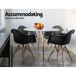 Artiss Dining Table Round White 4 Seater 90CM - Furniture > Dining