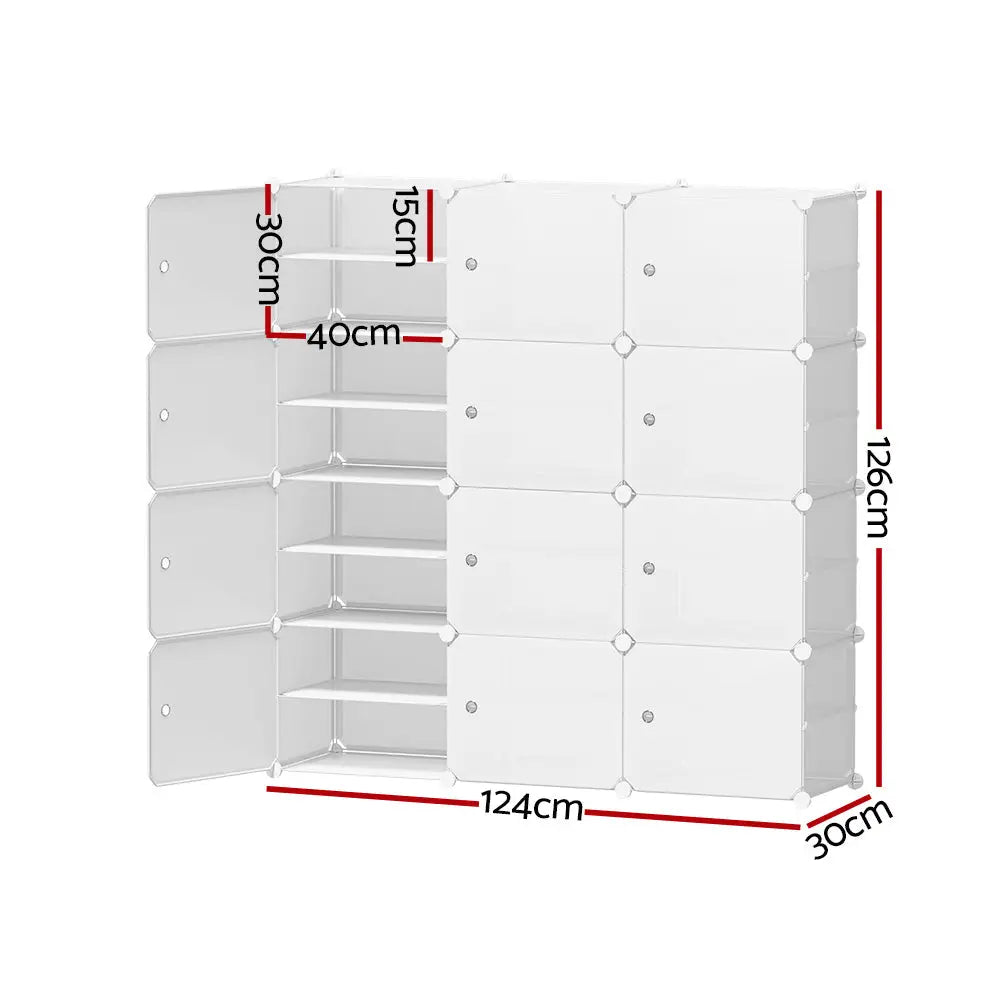 Artiss DIY Shoe Box Shoe Cabinet White Storage Cube Portable Organiser Stand - Home & Garden > Storage
