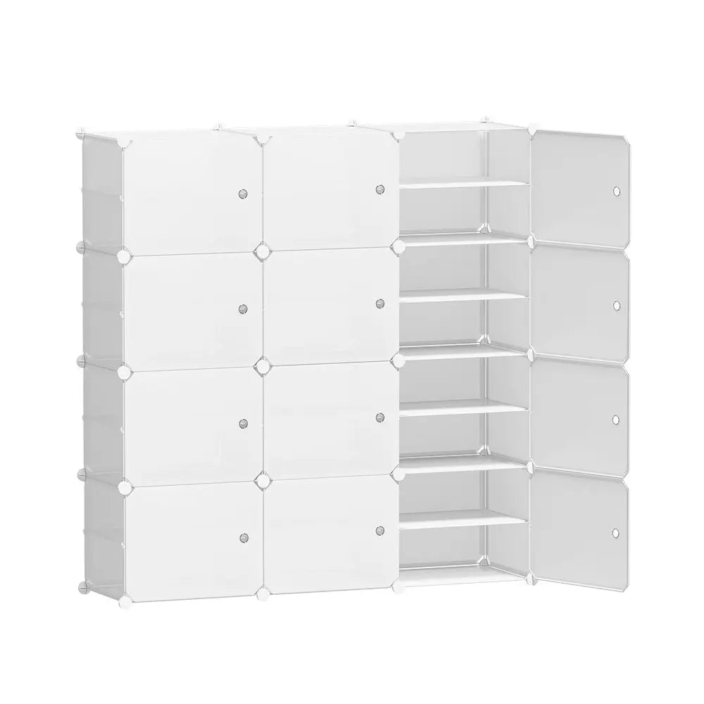 Artiss DIY Shoe Box Shoe Cabinet White Storage Cube Portable Organiser Stand - Home & Garden > Storage