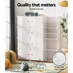 Artiss DIY Shoe Box Shoe Cabinet White Storage Cube Portable Organiser Stand - Home & Garden > Storage