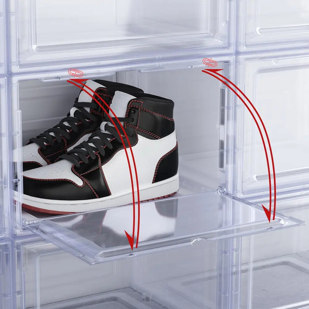Artiss DIY Shoe Box Set of 2 Stackable Shoe Storage Case Magnetic Door - Furniture > Bedroom
