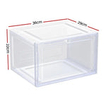 Artiss DIY Shoe Box Set of 2 Stackable Shoe Storage Case Magnetic Door - Furniture > Bedroom