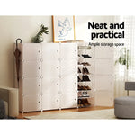 Artiss DIY Shoe Cabinet Shoe Box White Storage Cube Portable Organiser Stand - Home & Garden > Storage