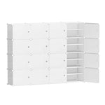 Artiss DIY Shoe Cabinet Shoe Box White Storage Cube Portable Organiser Stand - Home & Garden > Storage