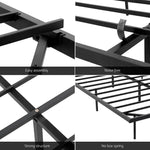 Artiss Double Bed Frame,Floating Metal Bed Frame with Smart LED Lights - Sturdy Metal Platform Bed Base Silent Design