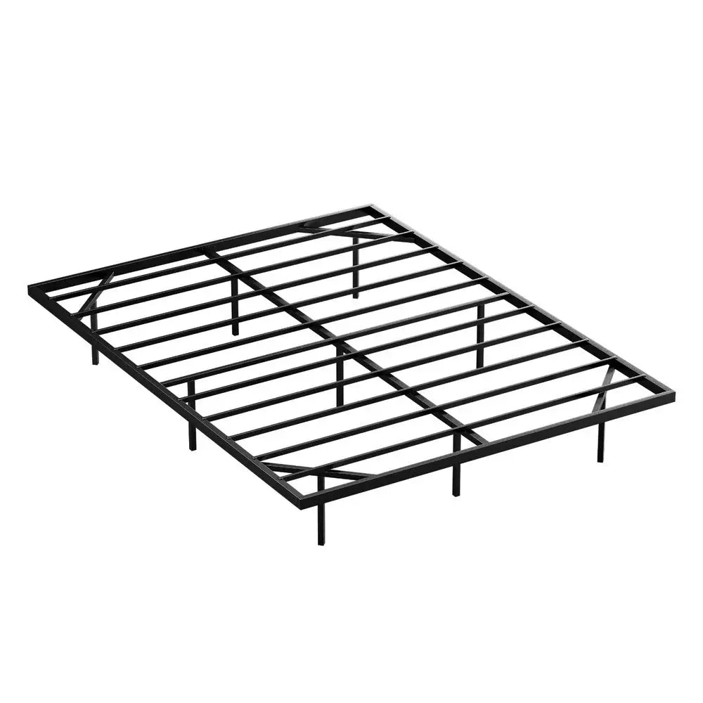 Artiss Double Bed Frame,Floating Metal Bed Frame with Smart LED Lights - Sturdy Metal Platform Bed Base Silent Design
