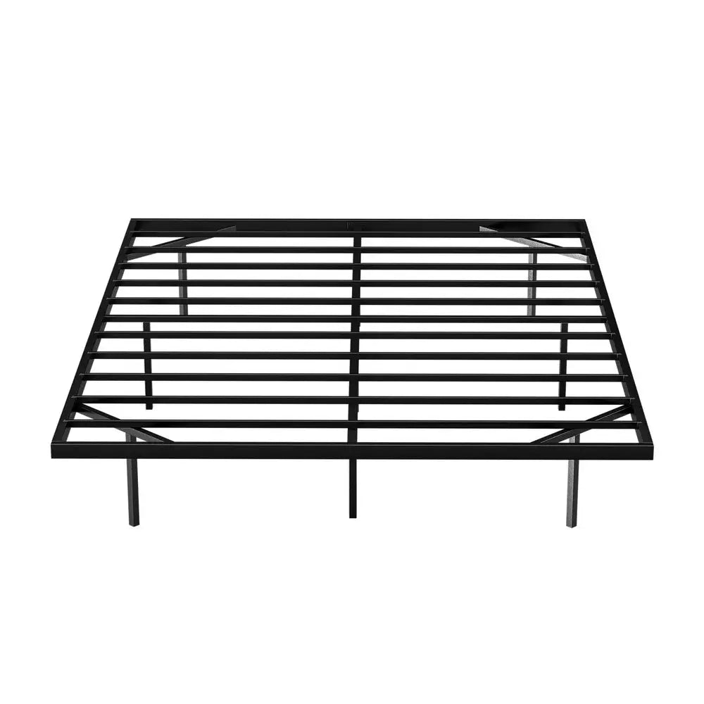 Artiss Double Bed Frame,Floating Metal Bed Frame with Smart LED Lights - Sturdy Metal Platform Bed Base Silent Design