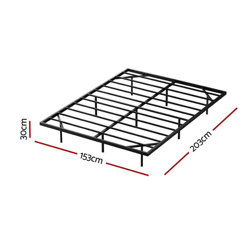 Artiss Double Bed Frame,Floating Metal Bed Frame with Smart LED Lights - Sturdy Metal Platform Bed Base Silent Design