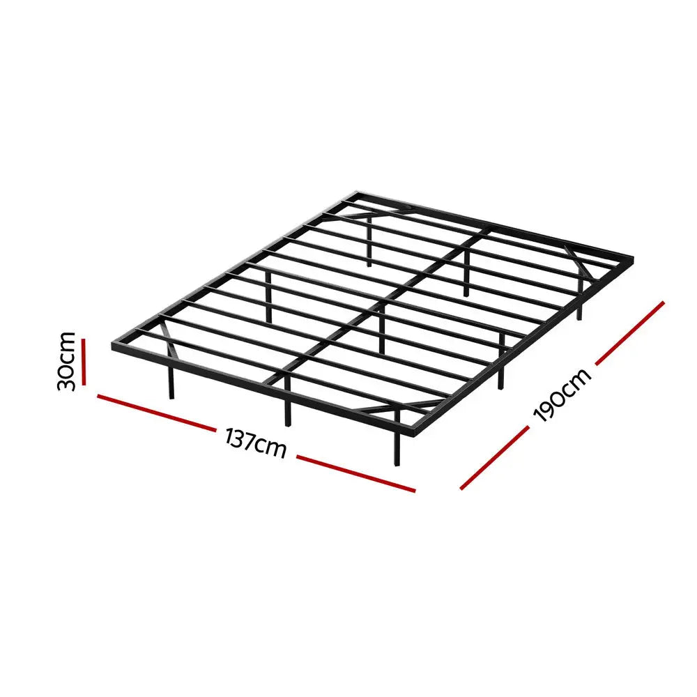 Artiss Double Bed Frame,Floating Metal Bed Frame with Smart LED Lights - Sturdy Metal Platform Bed Base Silent Design
