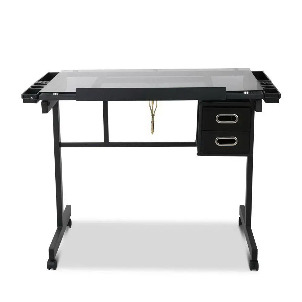 Artiss Drawing Desk Drafting Table Black - Furniture > Office
