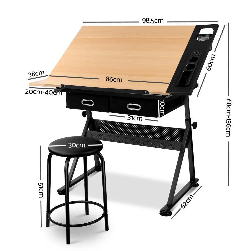 Artiss Drawing Desk Drafting Table - Furniture > Office