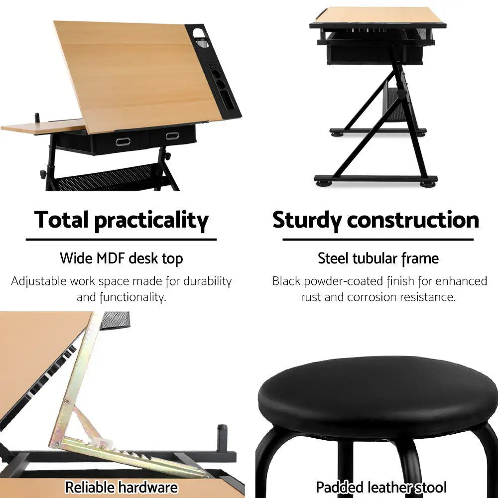 Artiss Drawing Desk Drafting Table - Furniture > Office