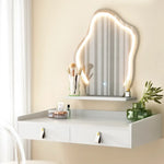 Artiss Dressing Table Floating LED White Daphne - Furniture > Bedroom