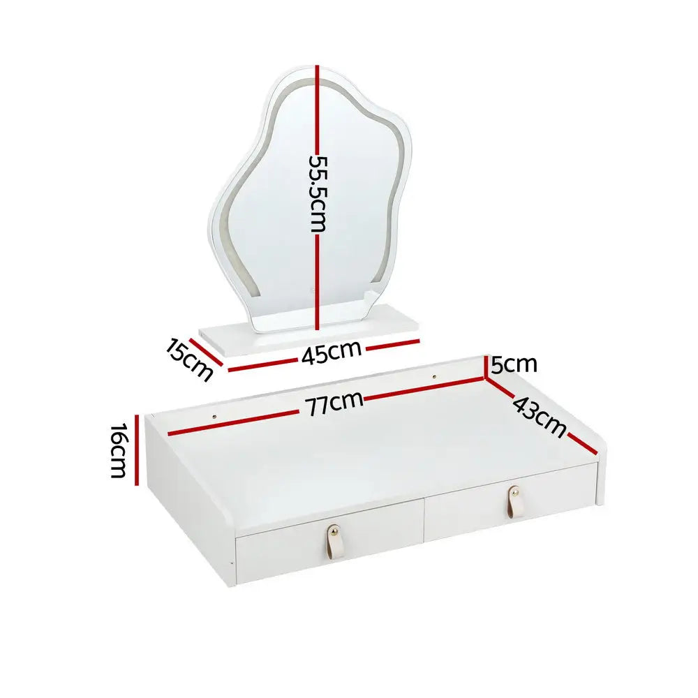 Artiss Dressing Table Floating LED White Daphne - Furniture > Bedroom