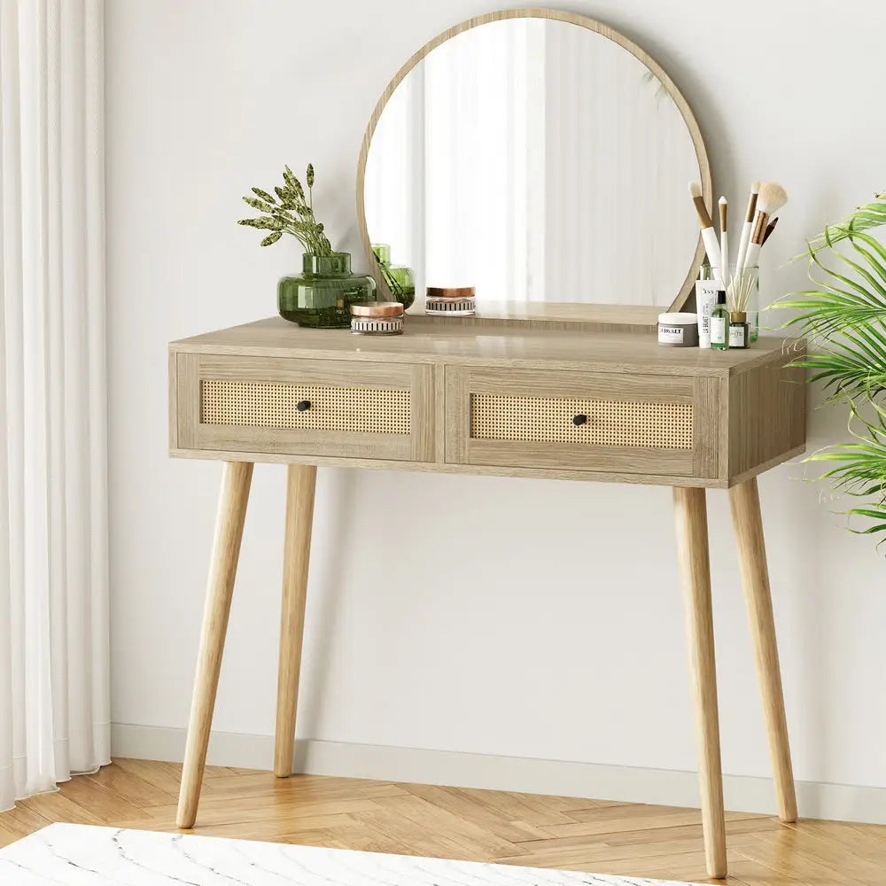 Artiss Dressing Table Set Rattan Frances - Furniture > Bedroom