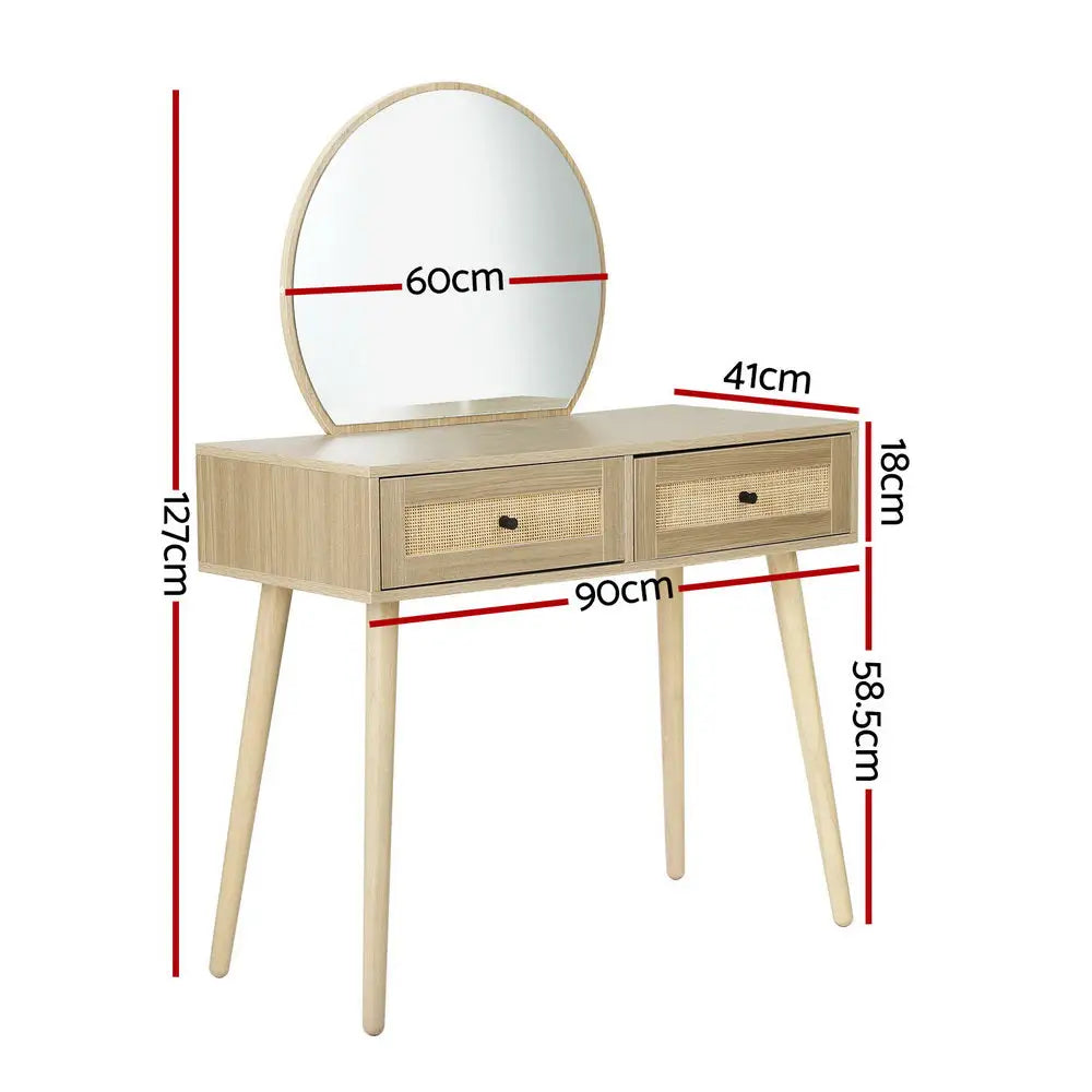 Artiss Dressing Table Set Rattan Frances - Furniture > Bedroom