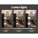 Artiss Dressing Table Set Stool 10 Led Bulbs Black Dulcea - Furniture > Bedroom