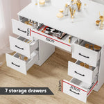 Artiss Dressing Table Set Stool 10 Led Bulbs White Debbie - Furniture > Bedroom > Dressing Vanity & Dressing Tables