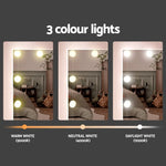 Artiss Dressing Table Set Stool 10 Led Bulbs White Debbie - Furniture > Bedroom > Dressing Vanity & Dressing Tables