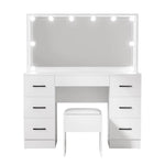 Artiss Dressing Table Set Stool 10 Led Bulbs White Debbie - Furniture > Bedroom > Dressing Vanity & Dressing Tables