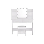 Artiss Dressing Table Set Stool 10 Led Bulbs White Dulcea - Furniture > Bedroom > Dressing Vanity & Dressing Tables