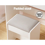 Artiss Dressing Table Set Stool 10 Led Bulbs White Dulcea - Furniture > Bedroom > Dressing Vanity & Dressing Tables