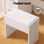 Artiss Dressing Table Set Stool 10 Led Bulbs White Dylan - Furniture > Bedroom > Dressing Vanity & Dressing Tables