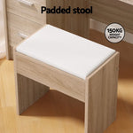 Artiss Dressing Table Set Stool 10 Led Bulbs Wood - Furniture > Bedroom > Dressing Vanity & Dressing Tables