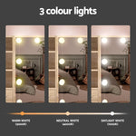 Artiss Dressing Table Set Stool 10 Led Bulbs Wood - Furniture > Bedroom > Dressing Vanity & Dressing Tables