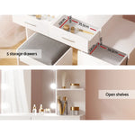 Artiss Dressing Table Set Stool 12 LED Bulbs White Dale - Furniture > Bedroom > Dressing Vanity & Dressing Tables