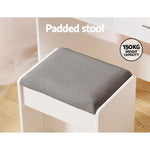 Artiss Dressing Table Set Stool 12 LED Bulbs White Dale - Furniture > Bedroom > Dressing Vanity & Dressing Tables