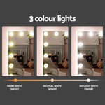 Artiss Dressing Table Set Stool 15 Led Bulbs White Darcy - Furniture > Bedroom