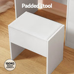 Artiss Dressing Table Set Stool 15 Led Bulbs White Darcy - Furniture > Bedroom
