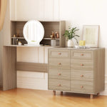 Artiss Dressing Table Set Stool LED Mirror Pine - Furniture > Bedroom > Dressing Vanity & Dressing Tables