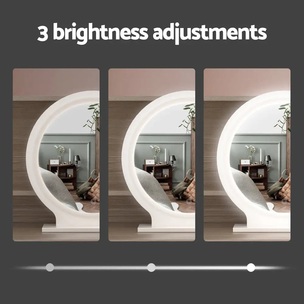 Artiss Dressing Table Set Stool LED Mirror Pine - Furniture > Bedroom > Dressing Vanity & Dressing Tables